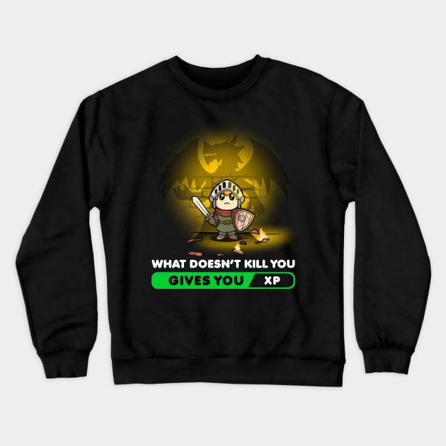 XP Forge: Leveling Up Through Resilience in Gaming Crewneck Sweatshirt by Holymayo Tee